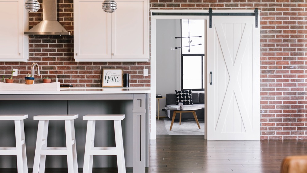 St. George exposed brick barn door